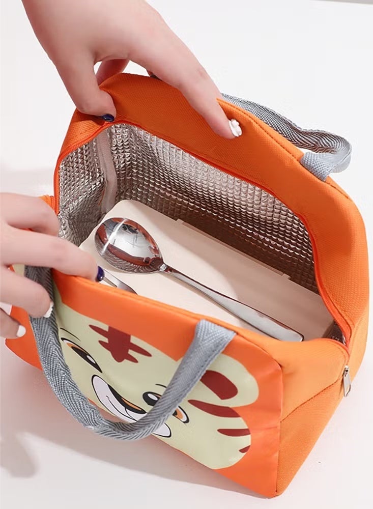 Insulated thermal lunchbox for kids – Waterproof school lunch bag – Large capacity – Cute cartoon design – Sturdy metal zipper - Image 3